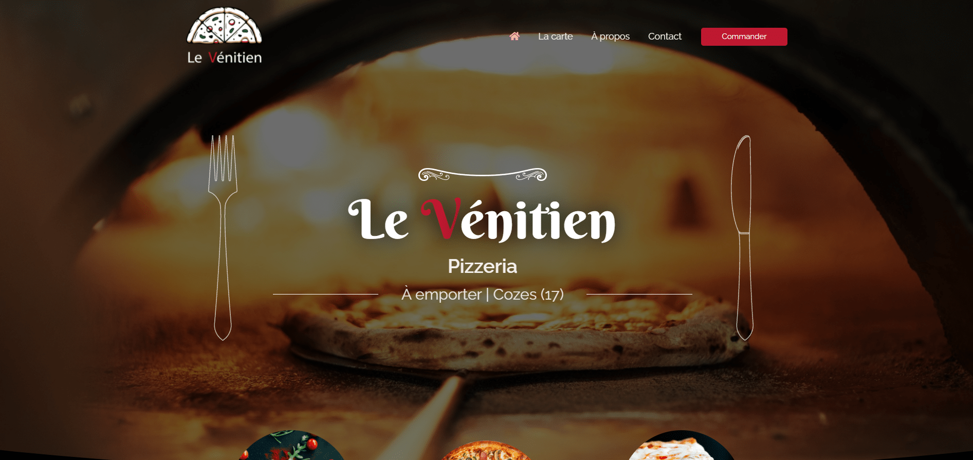 Illustration de la page d'accueil du site web au-venitien.fr