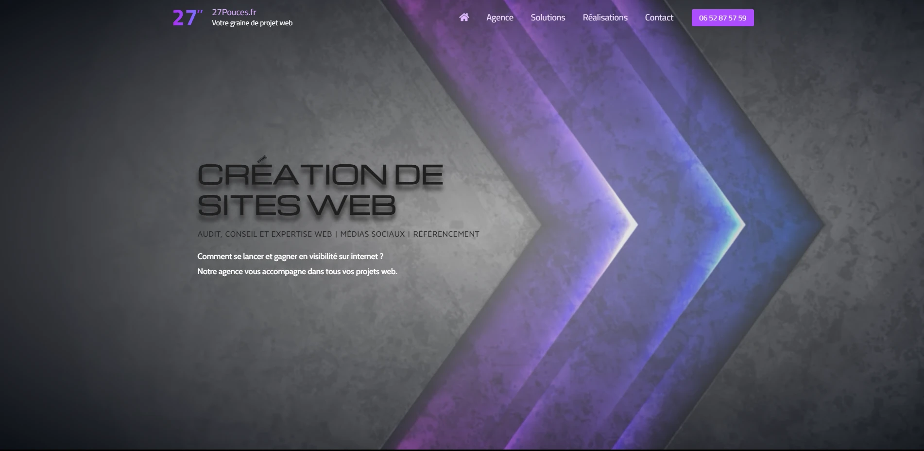 Illustration de la page d'accueil du site web 27pouces.fr